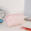Large Capacity Plaid Bow Pattern Stationery  Bag Lightweight Coin Purse Makeup Storage Bag  Office