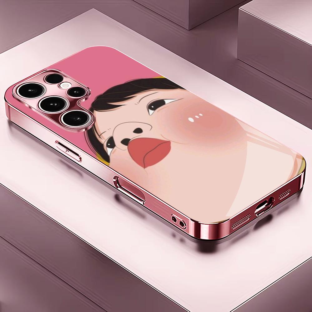 fashion Cute girl funny Phone Case Glass TPU Smartphone Case for Samsung Galaxy S26 S25 S24 S23 S22 FE Ultra Plus coque Funda