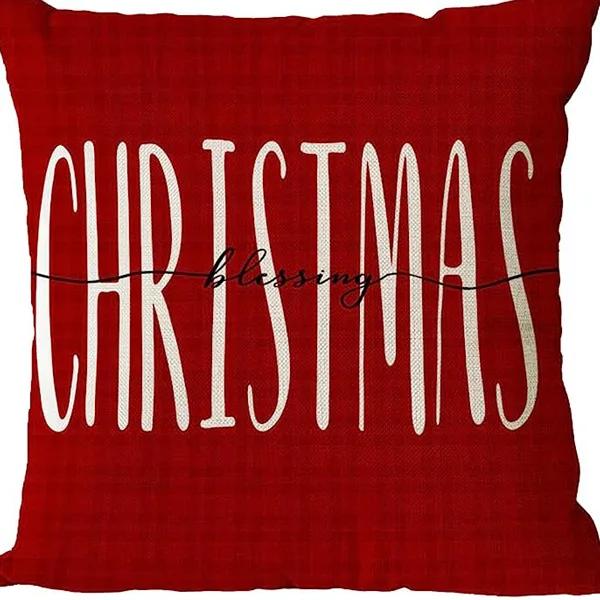 Merry Christmas Decor Cushion Cover x cm Pillow CaseCartoon Reindeer Santa Claus Printed Throw Pillowcase Linen Pillow Cover