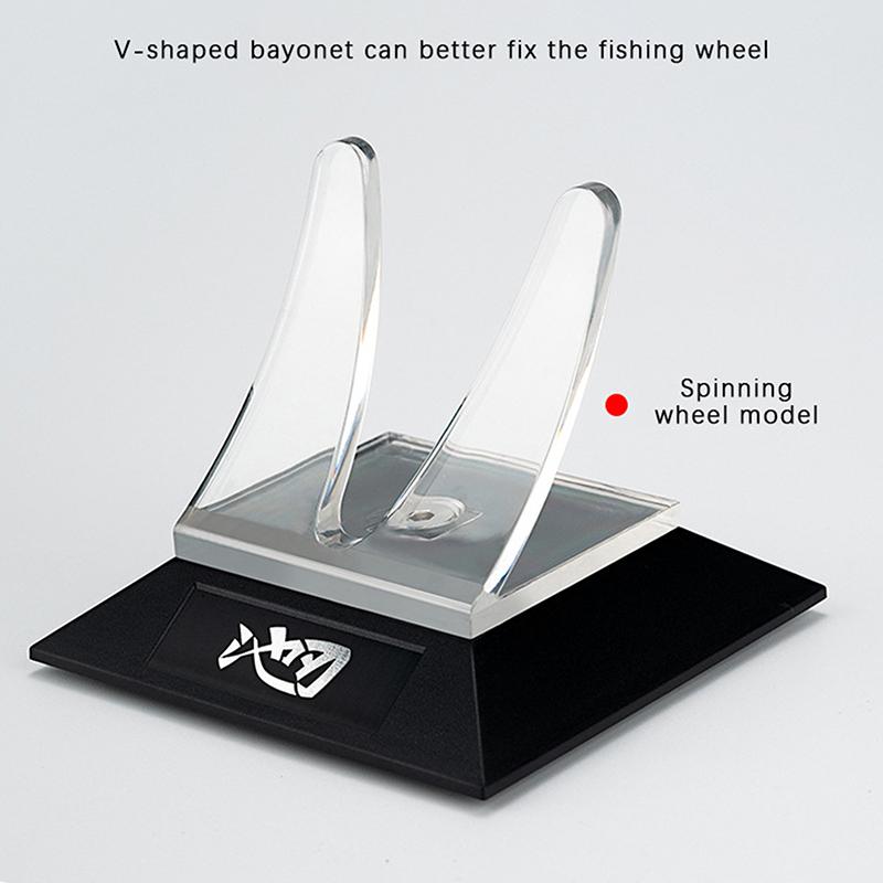 Acrylic Fishing Reel Display Holder Spinning Baitcasting Reel Stand Rack Durable Non Slip Water Drop Wheel Display Stand Support