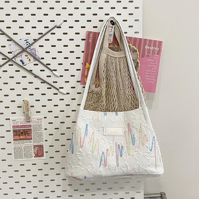 

Bag women s large-capacity new versatile shoulder bag college students class commuting tote bag handbag women s bag белый