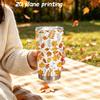 591ml Car Tumbler Autumn Maple Leaf Elements Straw Cup Straight Tumbler Leakproof Tumbler 20oz Car Straw Cup Insulated Travel Cup