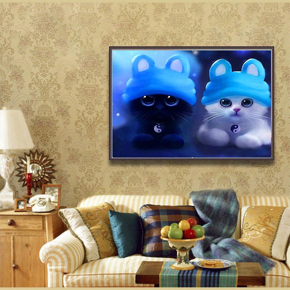 Full 5D Diy Diamond Painting Cute Cat Small Animal Diamond Embroidery Full Lay Cross Stitch Home Decor Handmade Gift