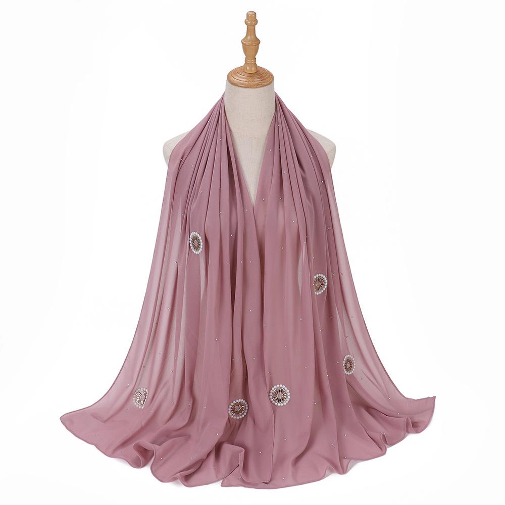Ramadan Muslim Chiffon Plain Hijab Scarf Women High Quality Solid Color Head Inner Wraps Ladies Islamic Musulman Headband