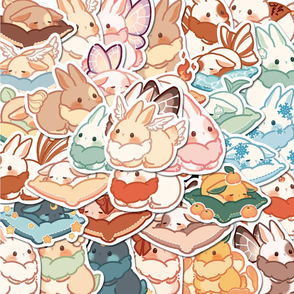 102040Pcs Kawaii Cartoon Rabbit Stickers Cute Animal Bunny Graffiti Decals Decoration Suitcase Phone Laptop Sticker Wholesale