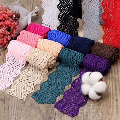 2M Elastic Lace Trim Edge 5.4cm Wide Hollow Out Lace Ribbons Lingerie Dress Collar Cuffs Sewing Craft DIY Apparel Accessories