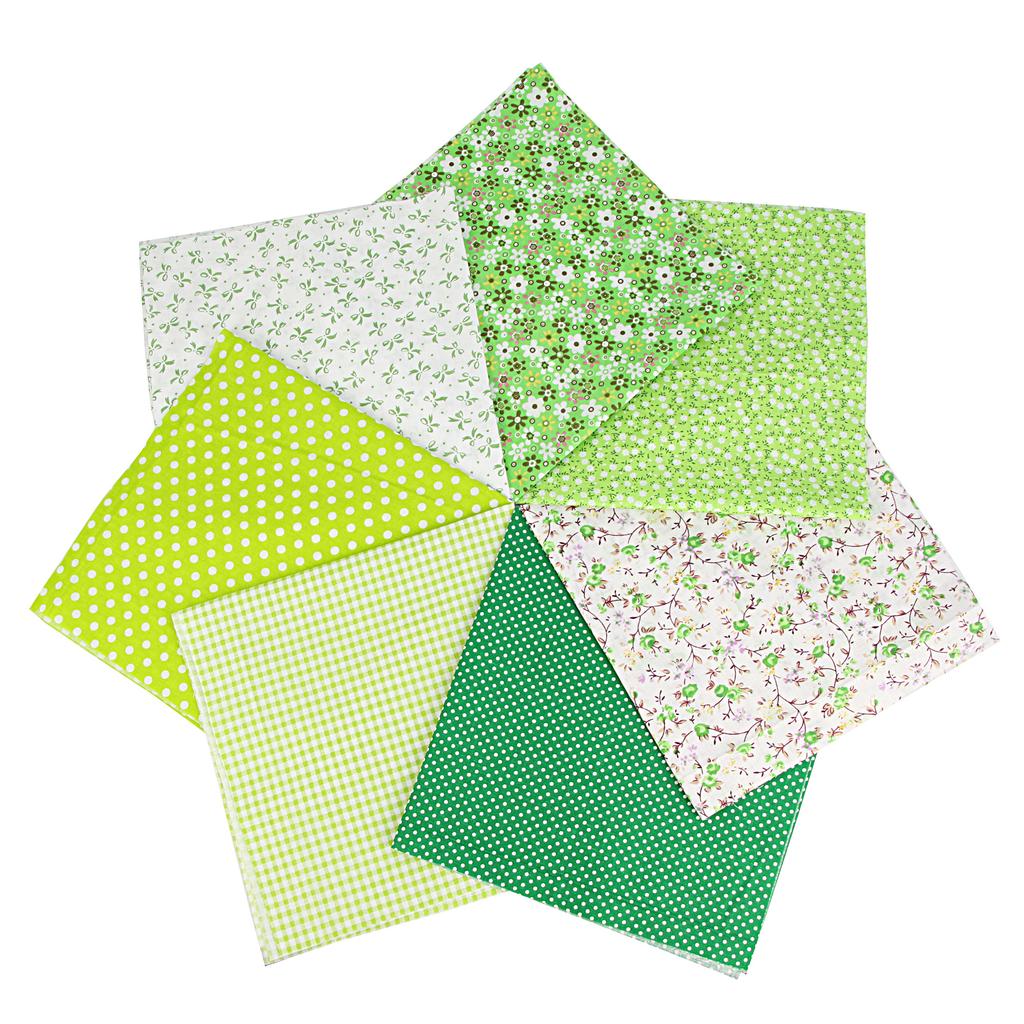 7PCS 25 X 25CM Squares Cotton Craft Fabric Cloths for DIY Bundle Patchwork Quilting Sewing Scrapbooking Artcraft