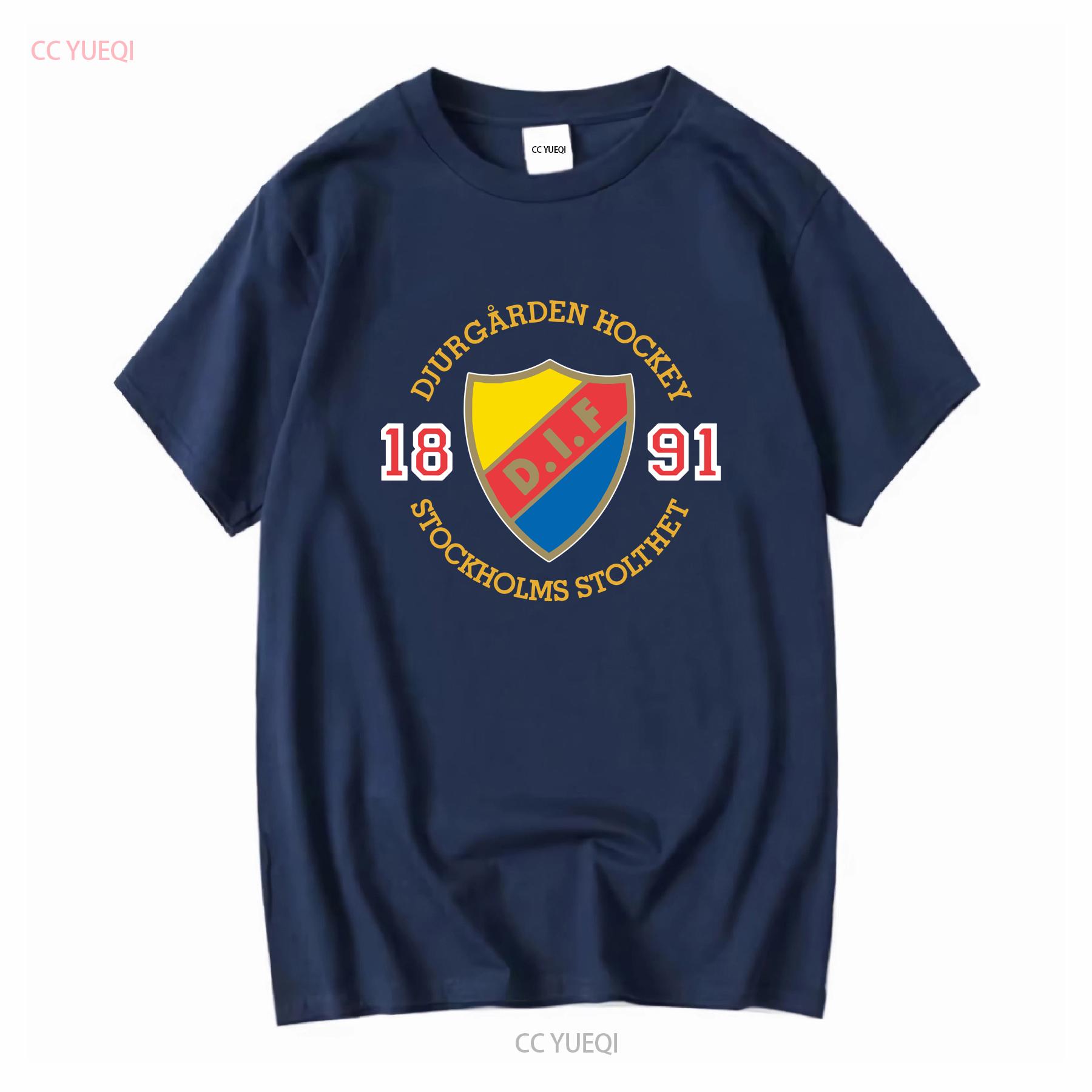 

Djurgårdens IF SHL Stockholm Sweden Professional Hockey Mens T Shirt long or short sleeves vintage Washed Casual Soft fashion S