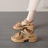 Premium Feeling with Skirt Sandals Women's Summer New Platform Mid-heeled Beach Shoes