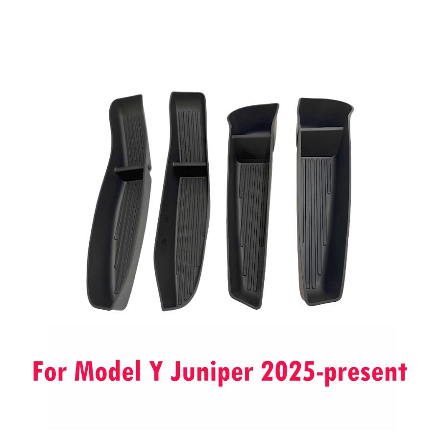4PCS TPE Side Door Box Trays For Tesla Moldel Y Juniper Model 3 Highland Model Y/3 Door Storage Organizer Front Rear Door Trays