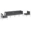 6 Piece Garden Lounge Set with Cushions Solid Pine Wood