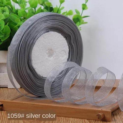 12 mm(45 Meter/Rolle) Organzaband Geschenkband Weihnachtsfeier Haus DIY Geschenkverpackung Hochzeitsdekoration Bänder DIY Chiffonbänder