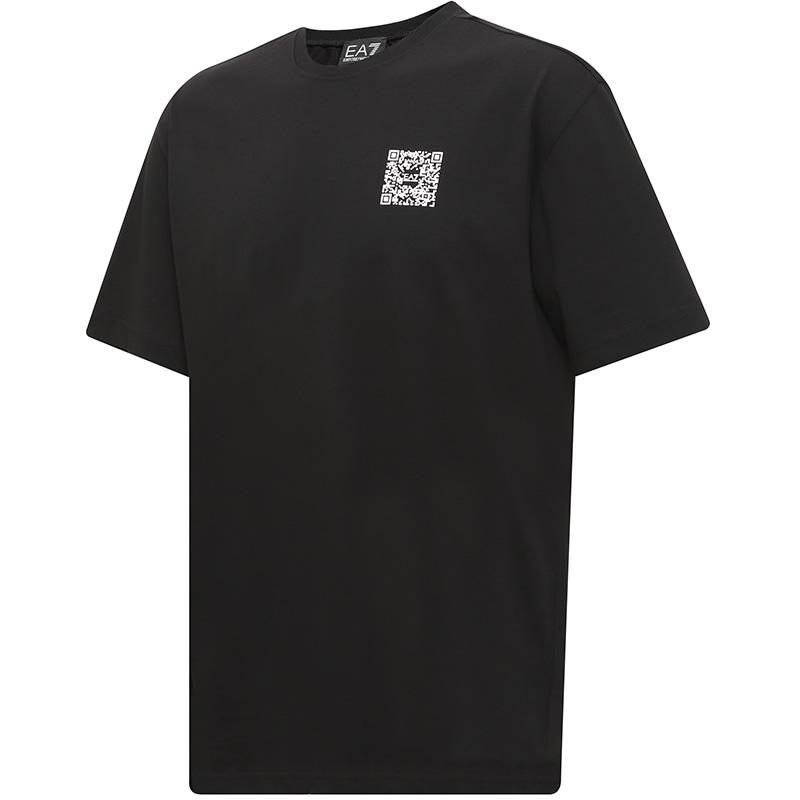 EMPORIO ARMANI EA7 T Shirts Men's Black Crew Neck Moderate Straight Fit 3RUT10-PJNVZ-1200