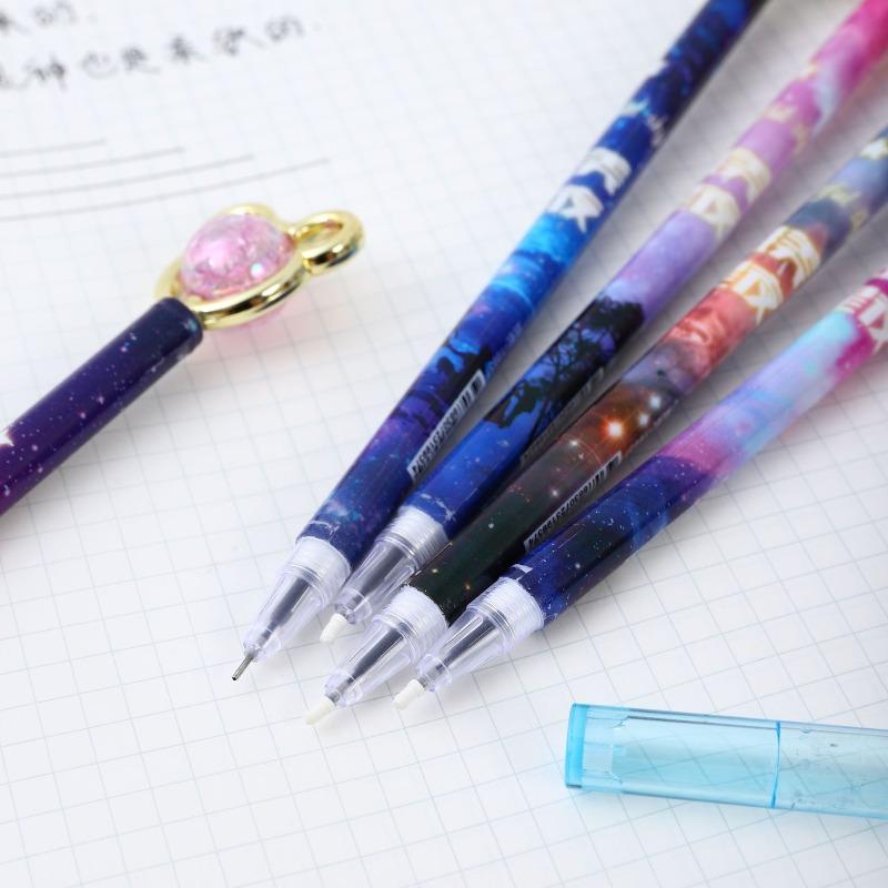 17Pcs Cartoon Creative Shining Rhinestone Crystal Bear Neutral Pen Kawaii Stationery Material Office School Supplies Gifts