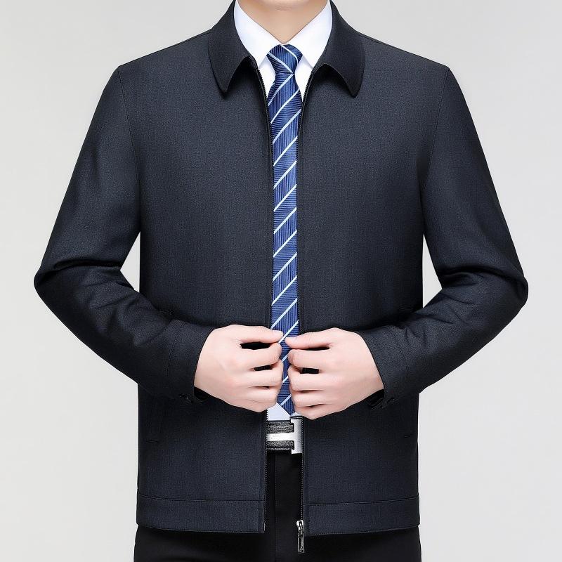 Men's wool jacket spring and autumn new style middle-aged and elderly business leaders dad's casual men's jacket