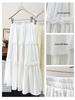 2026 Spring/Summer French Niche White Lace A-Line Ruffle Skirt with Wide Hem
