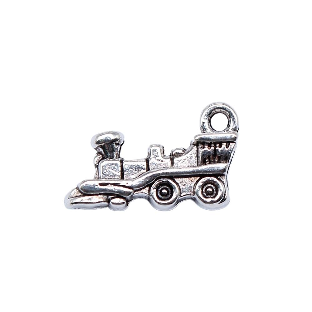 

10 шт. винтажные подвески в виде локомотива, подвески античное серебро, цвет цинкового сплава, 10х18 мм