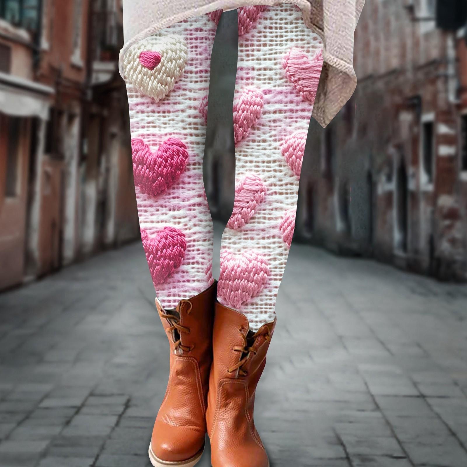 

Женские брюки ко Дню святого Валентина с 3D-принтом, эластичные мягкие леггинсы, повседневные домашние пижамные брюки L белый