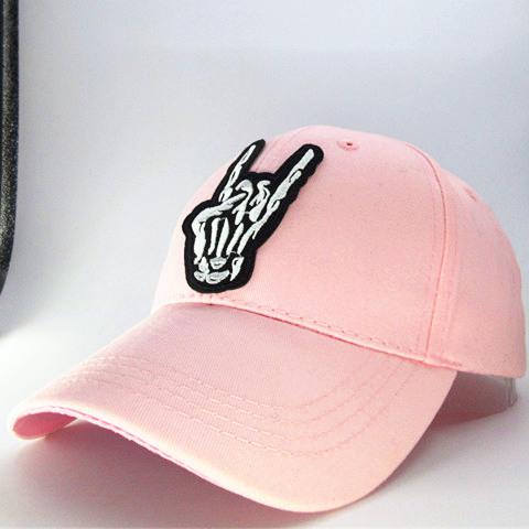 LDSLYJR Skull Gesture Embroidery Cotton Baseball Cap Hip-hop Cap Adjustable Snapback Hats for Men and Women 67