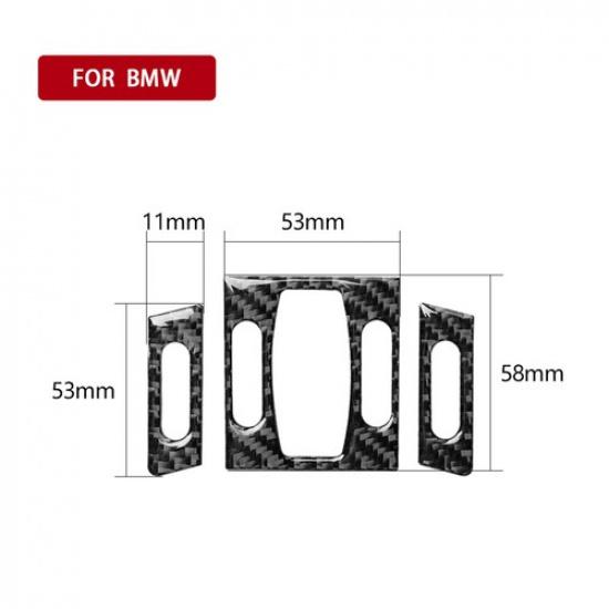 Car 3Pcs For BMW 5 Series E60 2004-10 Carbon Fiber Air Conditioner Outlet Cover