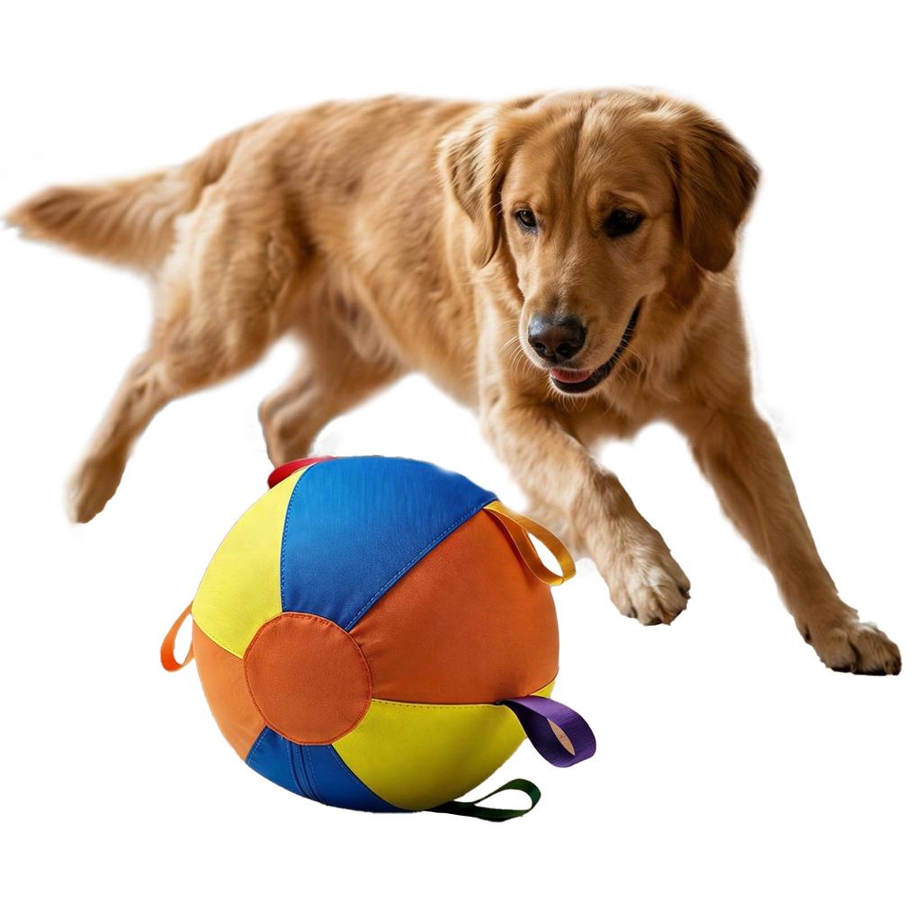 Chew Resistant Fabric Dog Ball Tear-Resistant Self Play Dog Toy Inflatable Big Ball for Medium Large Dogs Golden Retriever