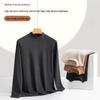 Men's Velvet Half-High Collar Long Sleeve Top - Soft, Warm, Autumn/Winter Fashion.