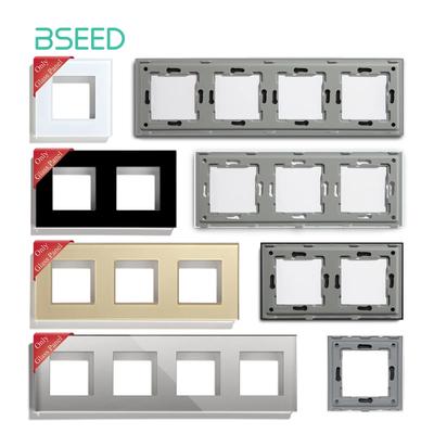 BSEED Cornice a Parete in Vetro Standard UE Parti Fai-da-te Per Interruttori Prese Elettriche Piastra Metallica Inclusa Pannello in Cristallo Solo 86/157/228mm
