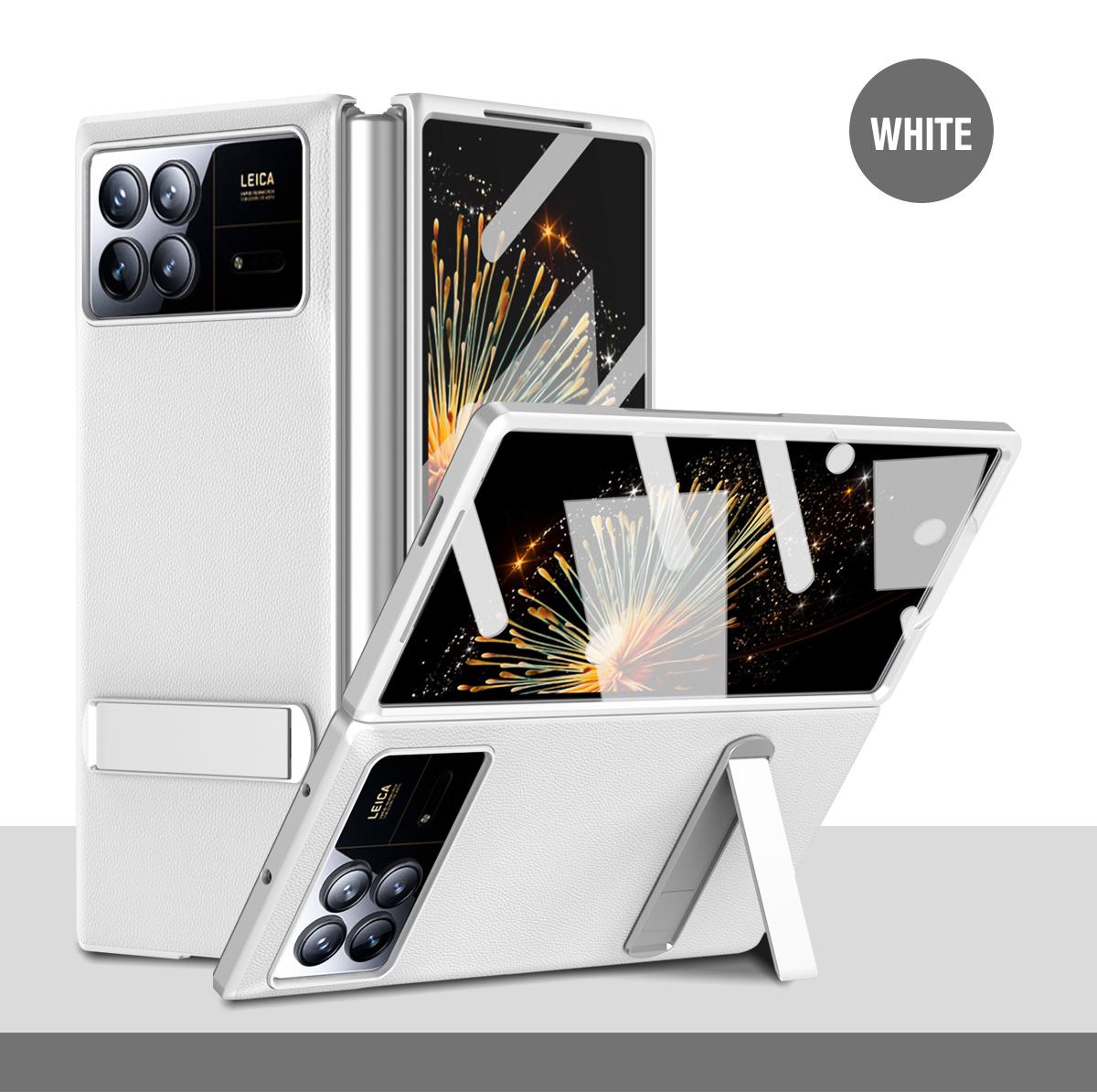 

Роскошная подставка из искусственной кожи с текстурой углеродного волокна, переднее стекло, пластиковый чехол для Xiaomi Mix Fold 3, защитный чехол for Xiaomi Mix Fold3