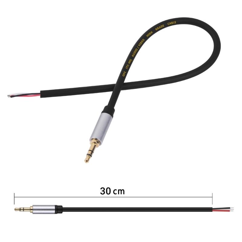 Durability 3.5mm Male Plugs to Bare Wire 3.5mm TRS Male Plugs to Open End Bare Wire Cable for Earphone Audios Devices