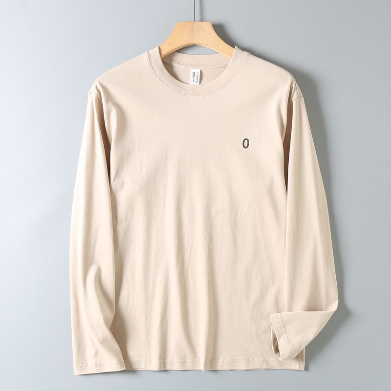 Original Foreign Trade Surplus Japanese-Style All-Cotton Brushed Long-Sleeve T-Shirt, Unisex Couple Style, Soft Casual Loose-Fitting Base Shirt
