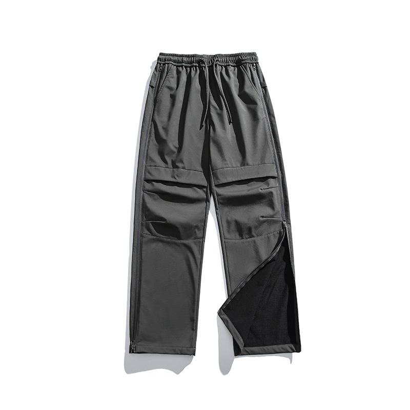Men Fleece Lined Waterproof Windproof Outdoor Casual Straight Paratrooper Long Pants