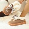 Fashion Sweet Shorts Plush Rabbit Ear Snow Boots Women Letter Printing Bowknot Warm Faux Fur Snow Boots Thicken Bottom Winter Shoes