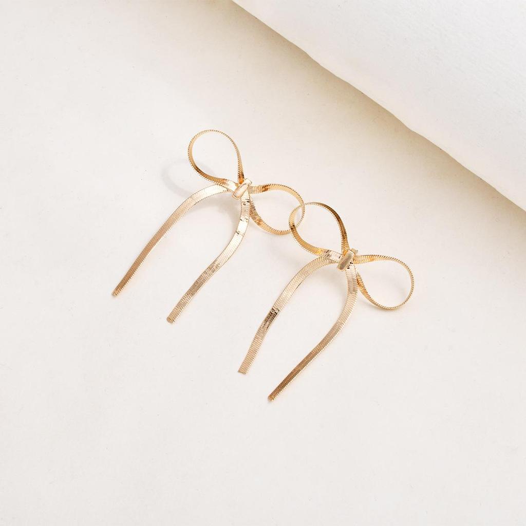 High-End Metal Snake Bone Tassel Earrings
