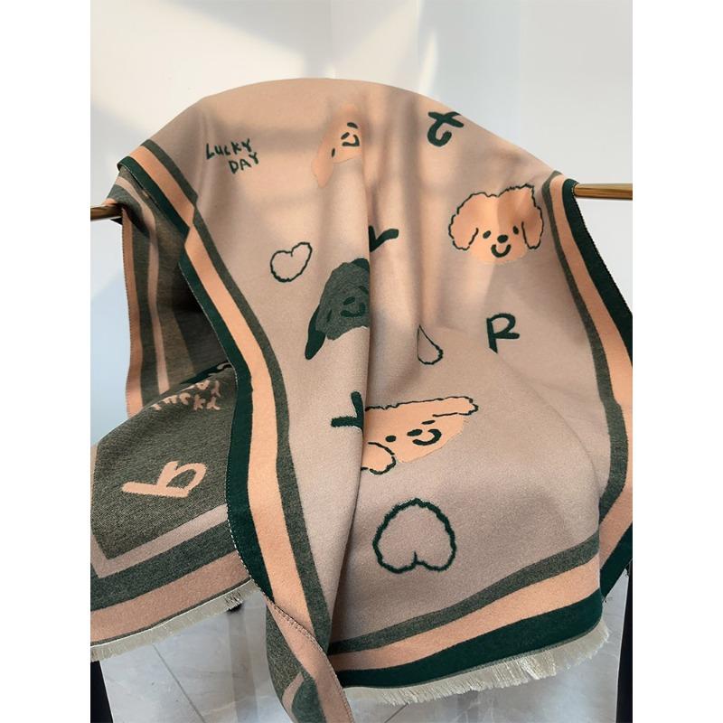 

Double Sided Multicolored Faux Cashmere Scarf for Women in Winter Korean Version Versatile and Multi Functional Shawl Neck 190*65cm