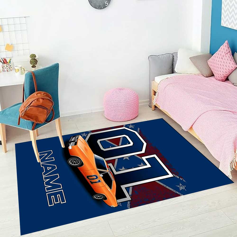 Truck Racing5 Customize Your Name Rug, Office Chair Cushion, Home Bedroom Living Room Gift.