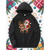 Autumn Winter New Men Women Hooded Sweatshirt With Pockets Christmas Reindeer Graphic Print Unisex Casual Pullover Soft Fabric Tops