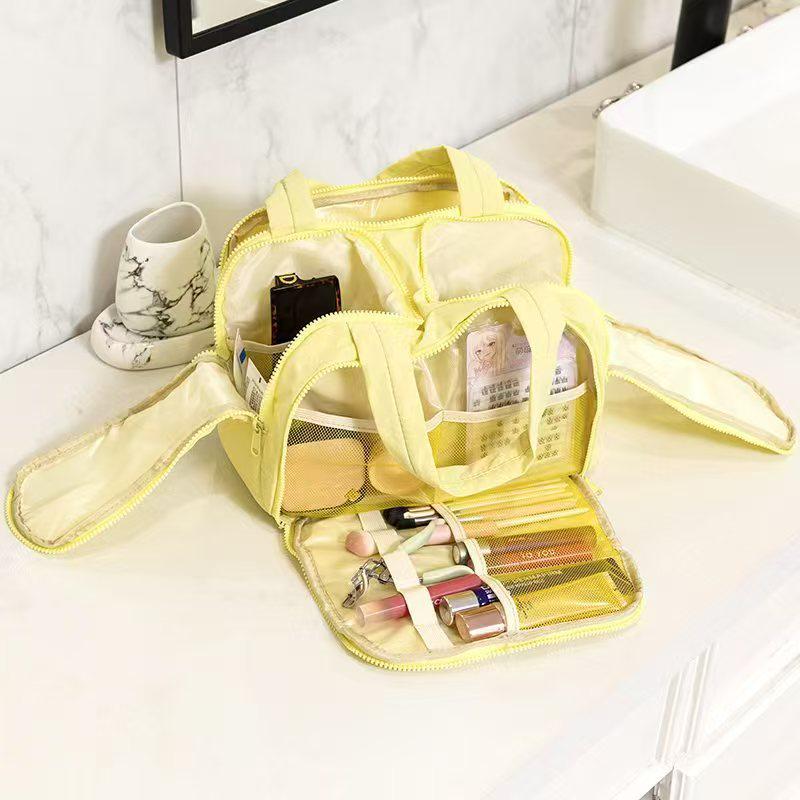 Korean Large Capacity Portable Makeup & Toiletry Bag with Partitioned Storage