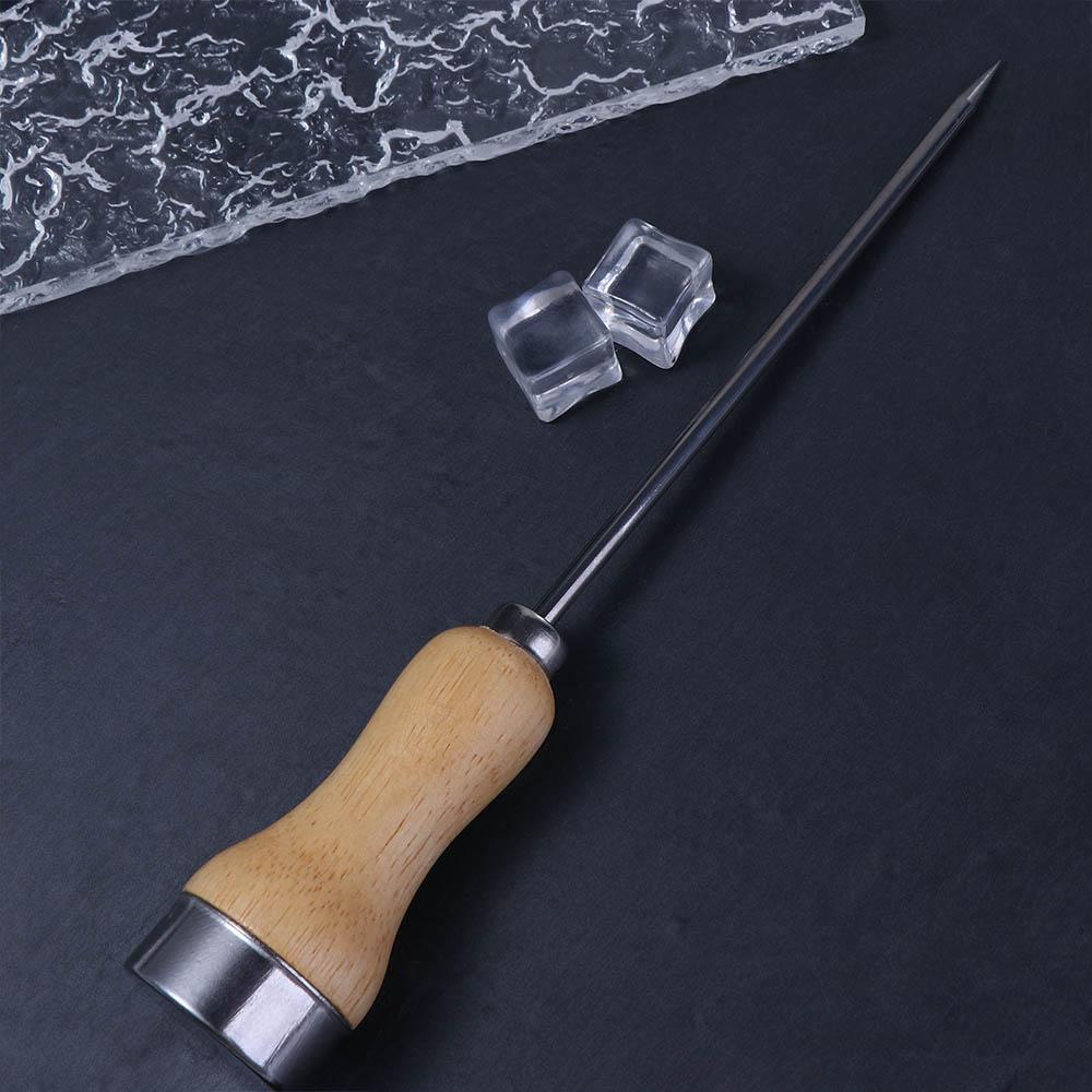 Barman Cuisine Manche en Bois Barres à Punch Outils Acier Inoxydable Broyeur à Glace