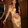 European and American Women's Clothing Leopard Print Splicing One-step Hip Skirt Low-cut Neck Collar Sexy Waist Dress