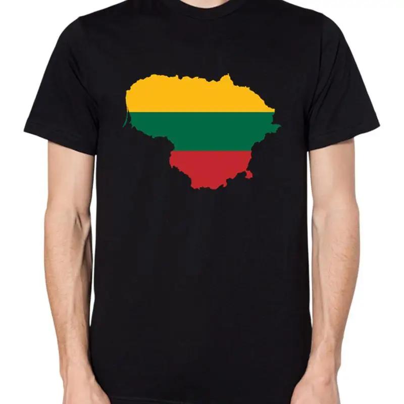 Lithuania Flag Map T Shirt Unisex Ladies Top