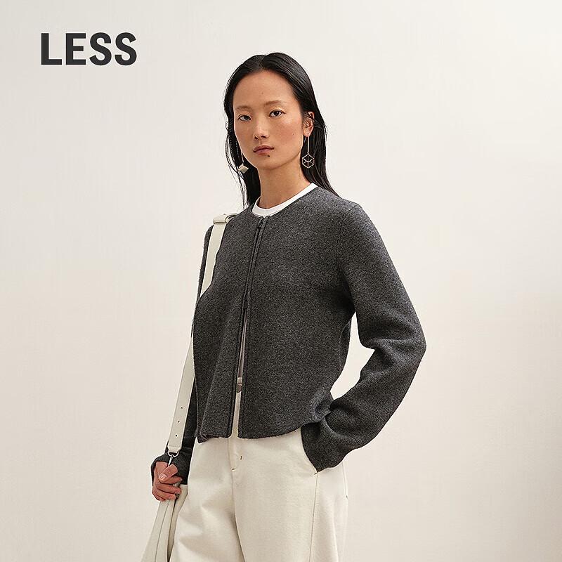 LESS 2025 Winter Round Neck Cardigan Sweater