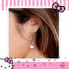 Sanrio Hello Kitty Dangle Earrings Officially Licensed Fashion Jewelry Pink Coated Hello Kitty Earrings with Charm Women's - -