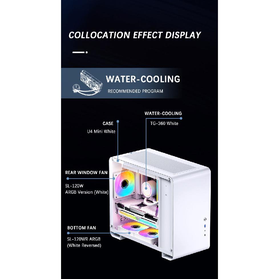 JONSBO SL-120 White/Black 120mm Case Fan 5V 3PIN ARGB Silent CPU Cooler Fan 4PIN PWM Serializable Reverse Fan