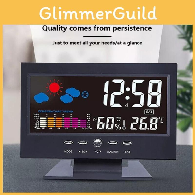 Digital Simplified Modern Alarm Clock Calendar Temperature Display Home Bedroom