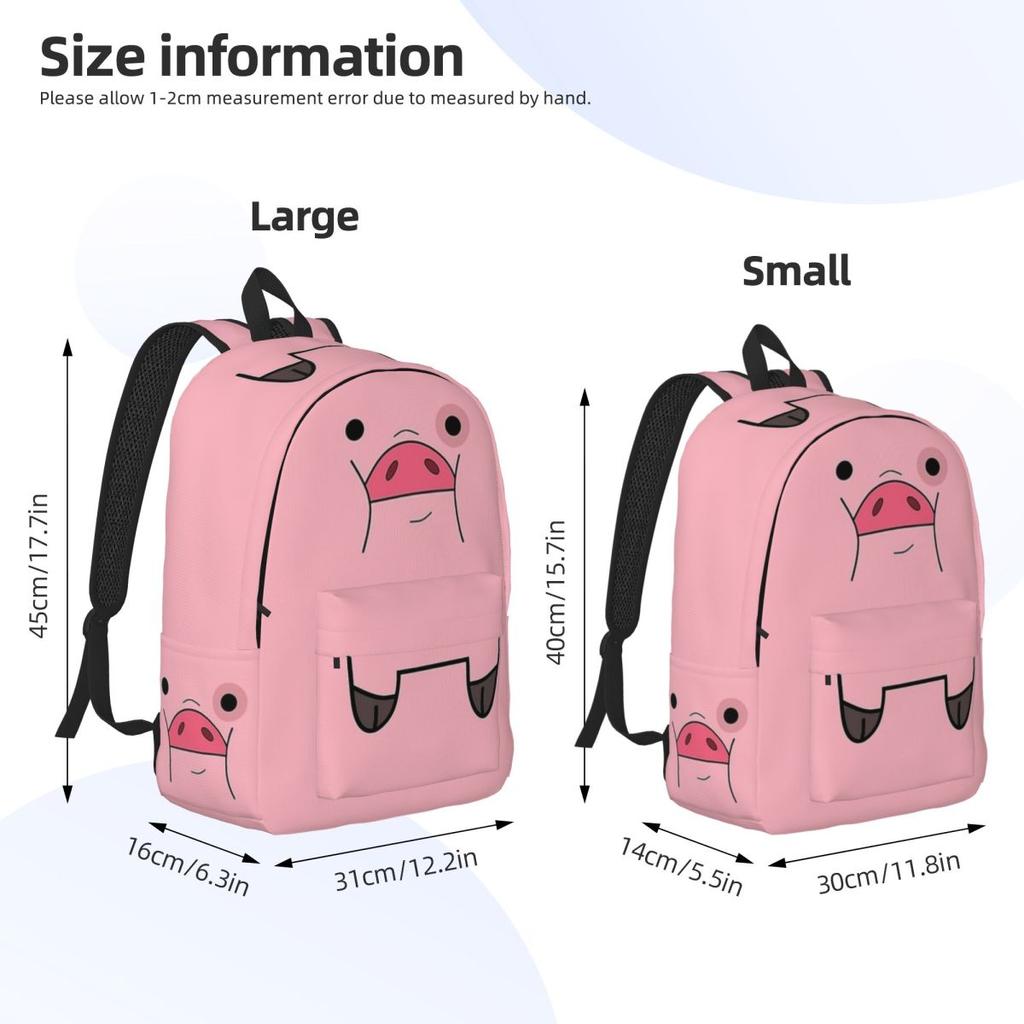 Cute Pet Pig Waddles Cartoon Backpack Schoolbag Student Bookbag Teens Daypack with Pocket