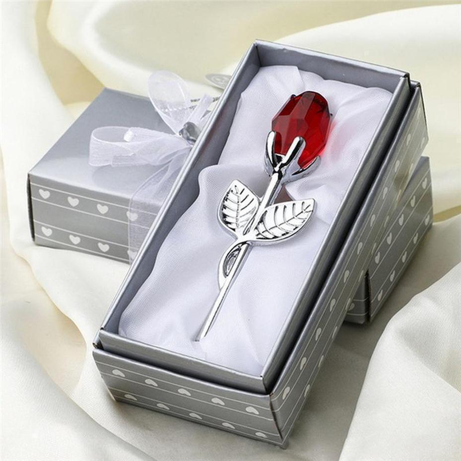 1 Pcs Mini Clear Crystal Glass Roses Artificial Flower Ornament Home Living Room Decor Romantic Valentine Gift For Girlfriend