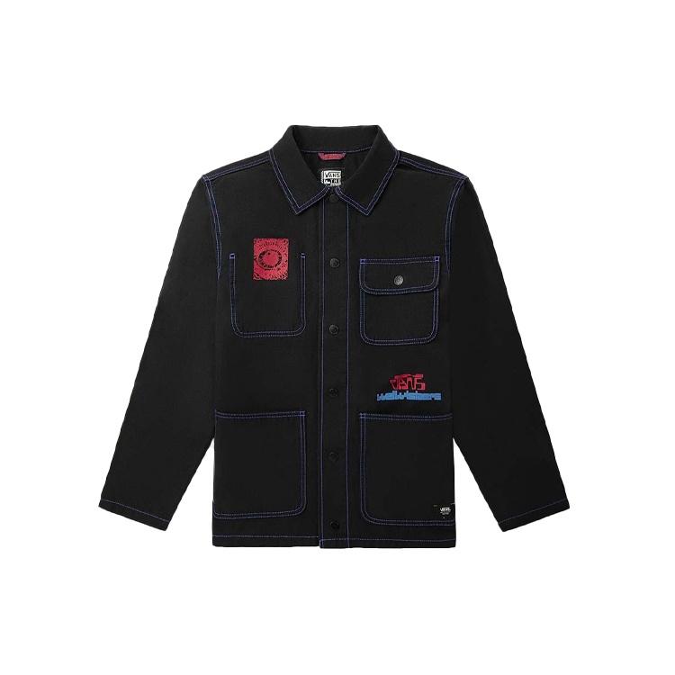 Men s Vans Funny Pattern Multiple Pockets Jacket Black VN0A3WF140C XL