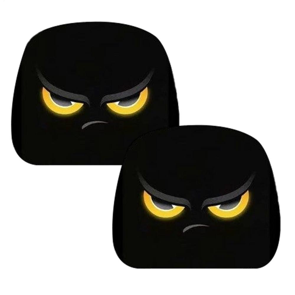 2pcs Funny Cartoon Car Headrest Covers, Front Seat Protector For Men Women, Halloween Christmas Gift For Drivers car accessories
