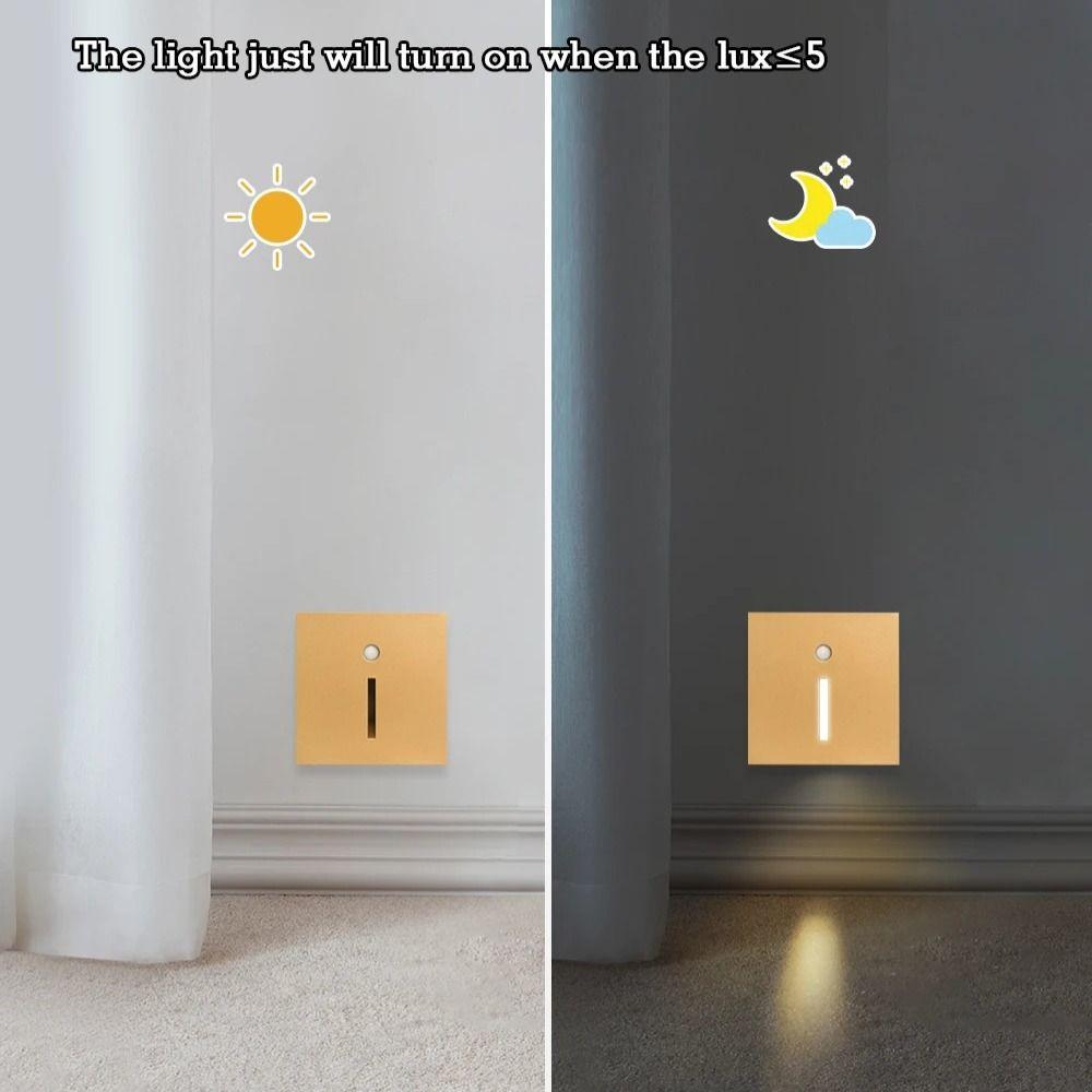 Motion Sensor LED Stair Footlight Recessed LED Step Light Lighting Fixture Wall Lamp  Staircase