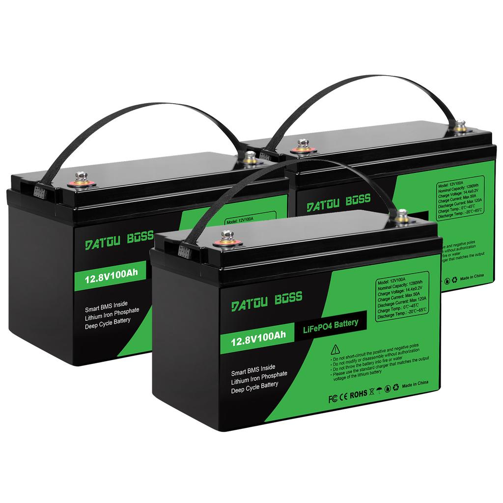 Batterie Ioni di Litio LiFePO4 12V 100AH Germania Magazzino UE BMS 100A Adatte per Campeggio, Camper, Sistema di Energia Solare per la Casa